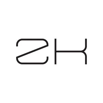 Zk initial letter vector logo icon Illustrazione stock