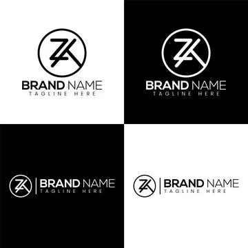 ZK Vector Logo Design Template.  Logo Design. Letters Logo Design Template Stock Illustration