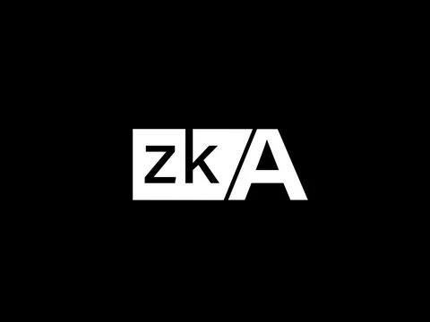 ZKA Logo and Graphics design vector art, Icons isolated on black background Illustrazione stock