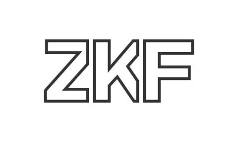 ZKF logo design template with strong and modern bold text. Initial based ve.. Stock Illustration