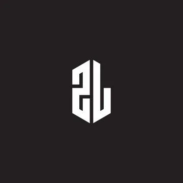 ZL Logo monogram with hexagon shape style design template Stock Illustration