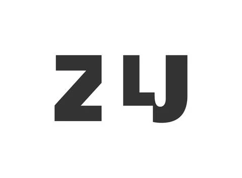 ZLJ logo design. Initial letter Z L J bold font style for tech startups, co.. Illustrazione stock