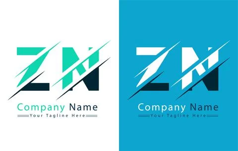 ZN Letter Logo Vector Design Template Elements Stock Illustration