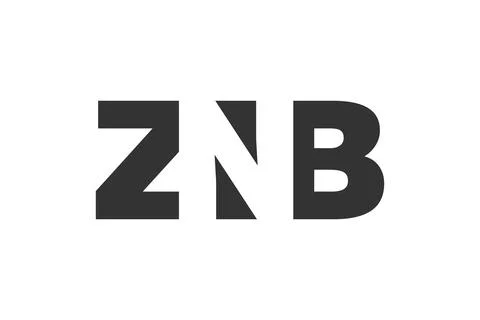 ZNB logo design. Initial letter Z N B bold font style for tech startups, co.. Stock Illustration