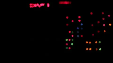 ZO of a control panel of different colored, blinking lights Stock Footage 10700715