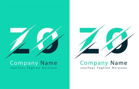 ZO Letter Logo Vector Design Concept Elements Illustrazione stock