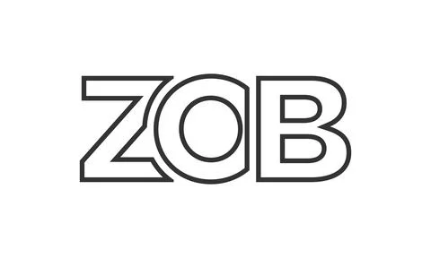 ZOB logo design template with strong and modern bold text. Initial based ve.. Stock Illustration