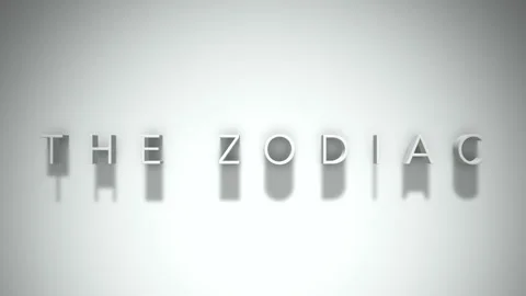 The Zodiac 3D title animation with shadows on a white background Stock Footage 296689267