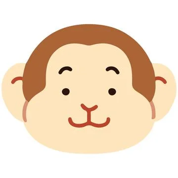 Zodiac animal Monkey flat colored Stock Illustration