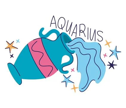 Zodiac aquarium constellation Stock Illustration