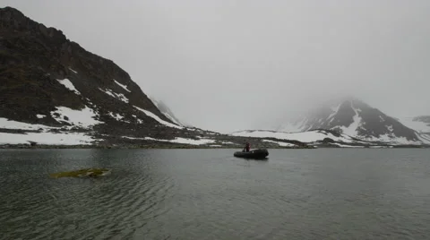 Zodiac in the Arctic - 03 Stock Footage 46829202