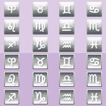 Zodiac buttons Stock Illustration