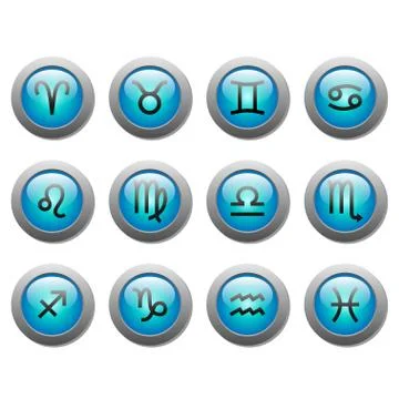 Zodiac buttons Stock Illustration