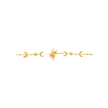 Zodiac celestial divider border cartoon vector illustration Stock Illustration