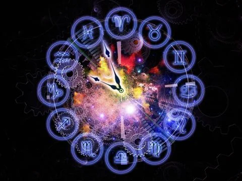 Zodiac clock Stock Illustration