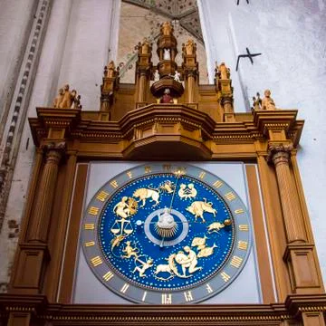 Zodiac clock Stock Photos