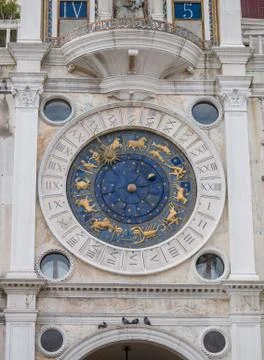 Zodiac clock at st marks square Stock Photos