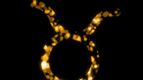 Zodiac constellation bokeh light pattern design illustration gold color Stock Footage 93197970