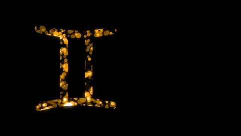 Zodiac constellation bokeh light pattern design illustration gold color Stock Footage 93198270