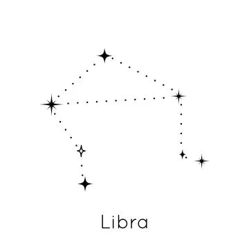 Zodiac constellation sign Libra. Celestial Astrological Horoscope symbol on Stock Illustration