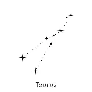 Zodiac constellation sign Taurus. Celestial Astrological Horoscope symbol on Stock Illustration