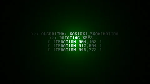 Zodiac Cypher Solving Screen with Green Cryptographic Decryption Terminal Stock Footage 336947149