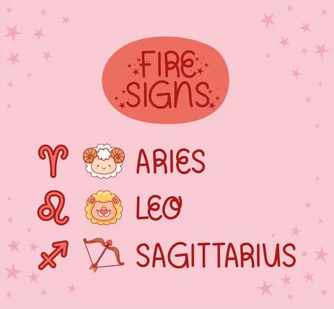 Zodiac fire signs Stock Illustration