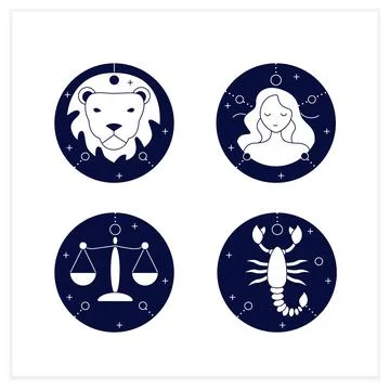 Zodiac flat icons set Stockillustratie