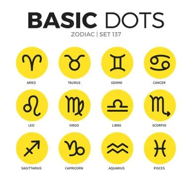 Zodiac flat icons vector set Stock Illustration