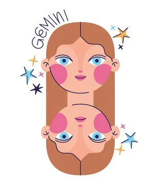 Zodiac gemini constellation Stock Illustration