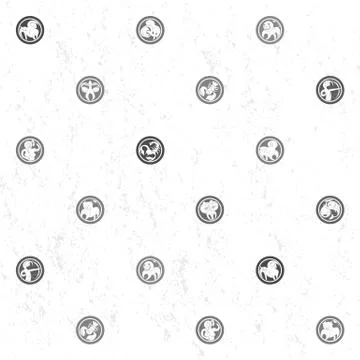 Zodiac grungy sparse pattern Illustrazione stock