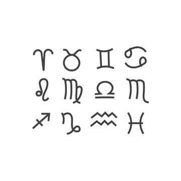 Zodiac hand drawn. Vector icon template Stock Illustration
