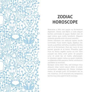 Zodiac Horoscope Line Pattern Concept Stock Illustration