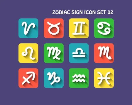 Zodiac icon set 스톡 일러스트
