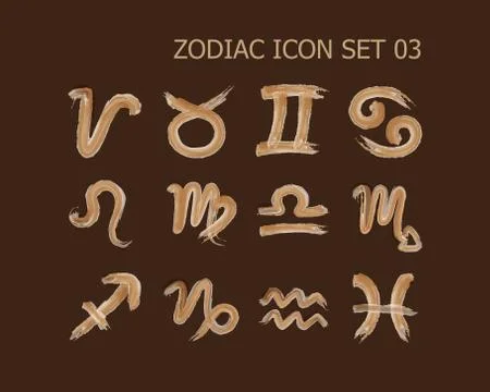 Zodiac icon set Stock Illustration