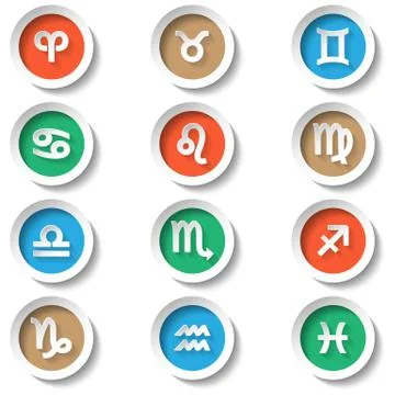 Zodiac icons Stock Illustration