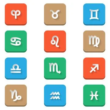 Zodiac icons Stock Illustration