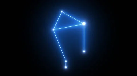 Zodiac Libra Star Constellation Forming in Glowing Light Stock Footage 67389466