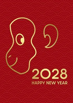 Zodiac monkey profile in line art Stock Illustration
