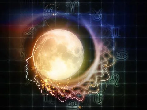 Zodiac of the Moon Stock Illustration
