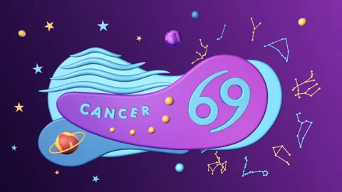 Zodiac sign Cancer, 3D animation on a se... | Stock Video | Pond5
