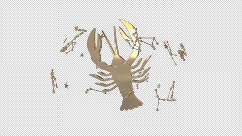 Zodiac sign Cancer, 3D animation on a tr... | Stock Video | Pond5