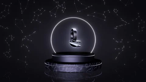 Zodiac sign Libra, 3D animation on a seamless loop Stock Footage 165902244