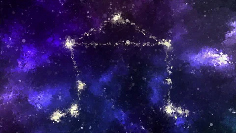 Zodiac sign Libra abstract animation transition from stars to a symbol Stock Footage 167148658