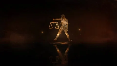 Zodiac sign Libra. Computer animation of the zodiac sign Libra Vidéo 138647666