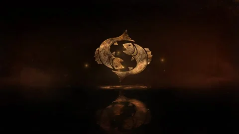Zodiac sign Pisces. Computer animation of the zodiac sign Pisces Video stock 138647430