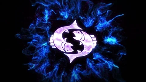 Zodiac sign Pisces. Computer animation of the zodiac sign Pisces Video stock 139718952