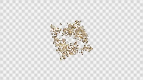 Zodiac sign Pisces transition, 3D animation on a transparent alpha channel Stock Footage 253000973