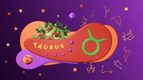 Zodiac sign Taurus, 3D animation on a seamless loop Stock Footage 173585726