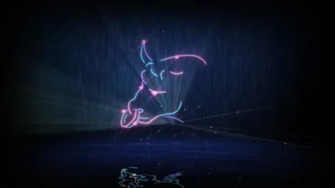 Zodiac sign Taurus. Computer simulation of an animated laser show Vidéo 134986091